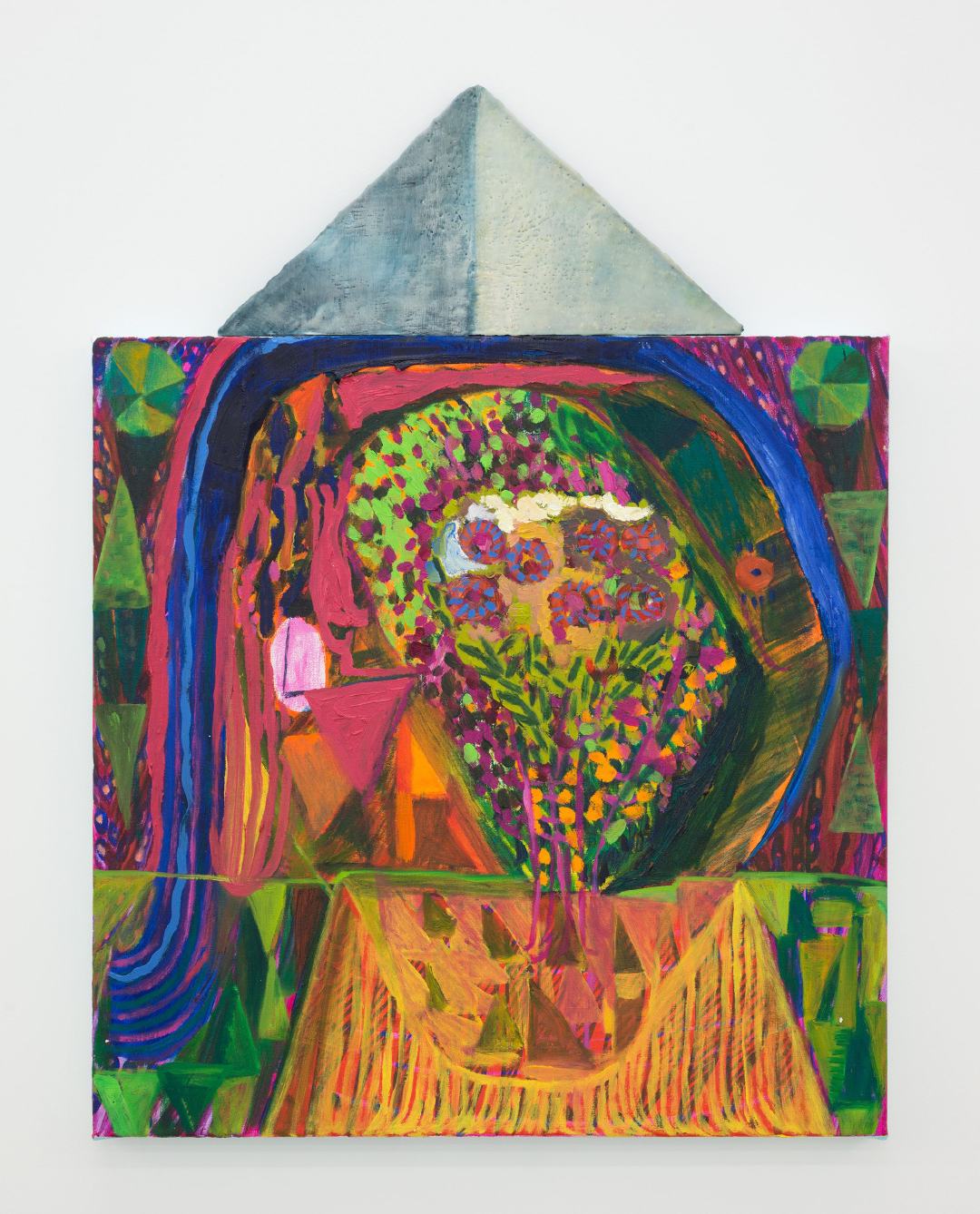 Well/Bell, 2018
oil on linen, encaustic on plywood
600 x 600mm
