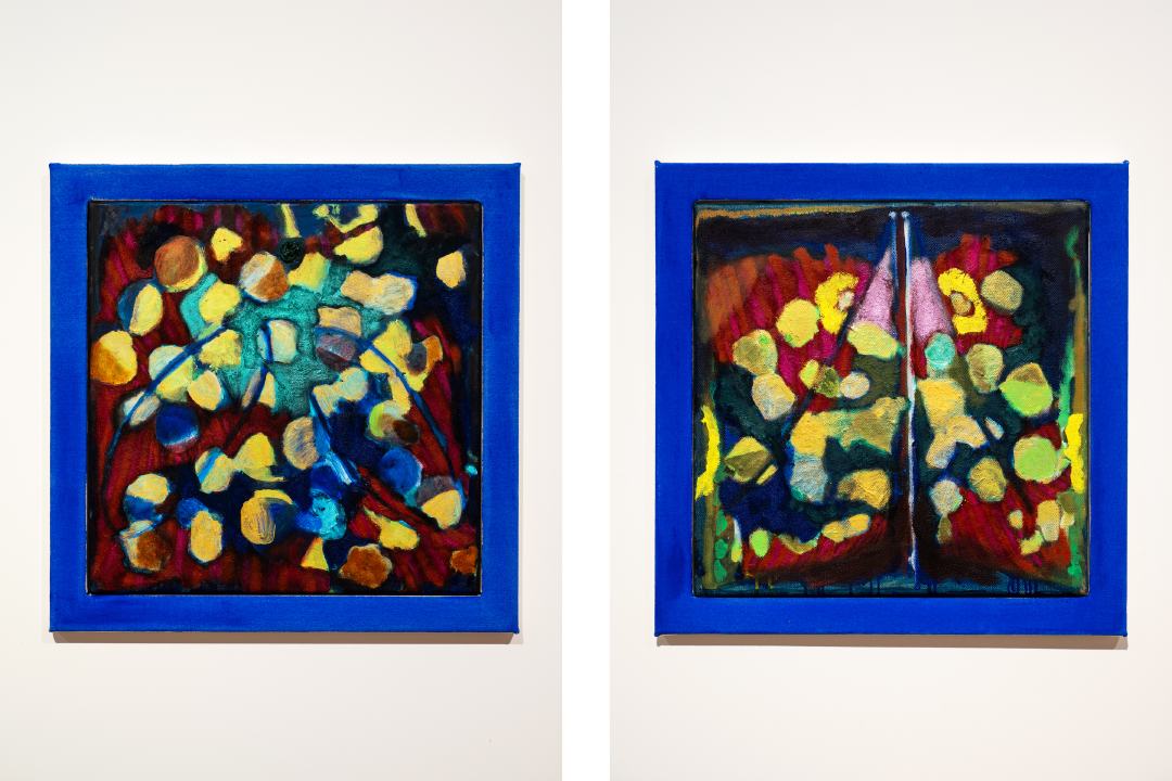 Peahen 1 & 2, 2024
oil, acrylic and sand on linen
600 x 600mm
